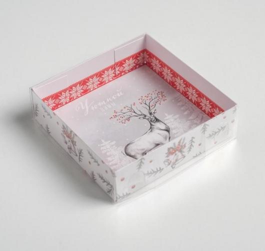 Коробка для кондитерских изделий «Уютной зимы», 12 × 12 × 3 см