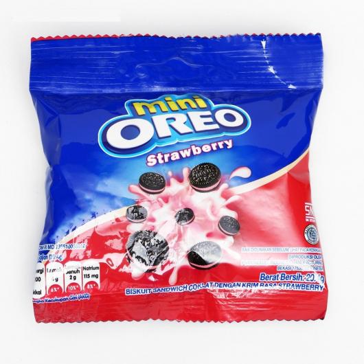 Печенье mini Oreo клубника в пакетике 20,4гр