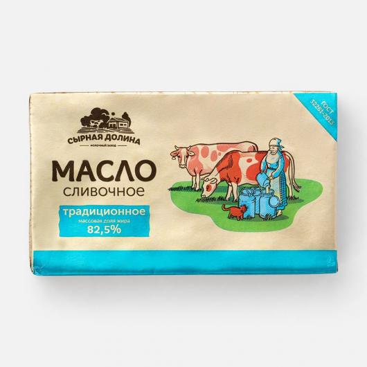 Масло сливочное "Сырная долина» традиционное" 0,4 кг 82,5%