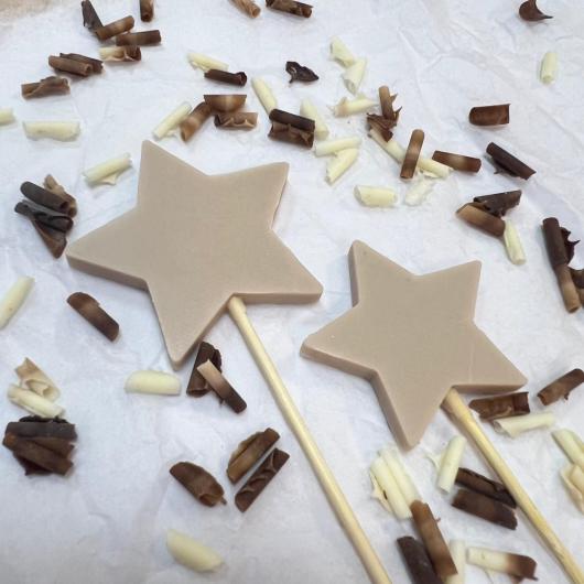 Фигурка из шоколадной глазури "Звезда" L бежевая