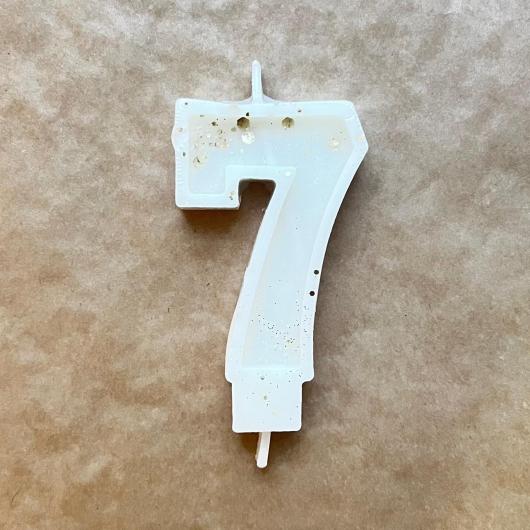 Свеча для торта "Гламур", "Цифра 7" жемчуг с золотом